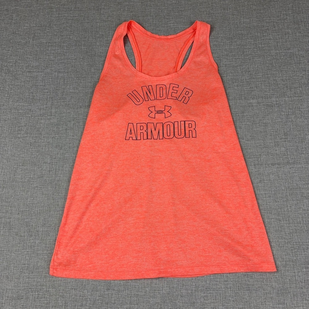 Under Armour Tank Womens M Orange Basic Tagless Lightweight Straps Stretch